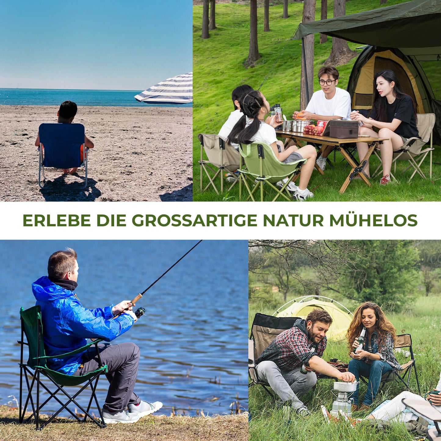 Qunature Campingstuhl faltbar – tragbarer Klappstuhl