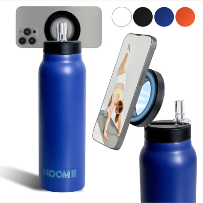 NooMii Edelstahl-Trinkflasche 800 ml – mit Magnetdeckel & Handyhalter