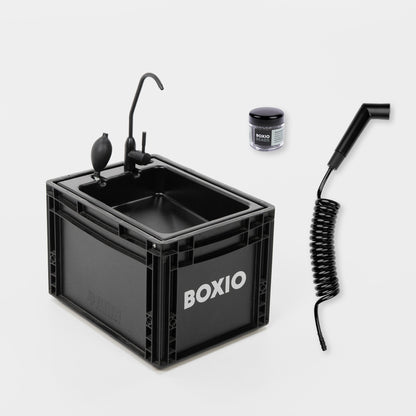 BOXIO WASH PLUS – Mobiles Waschbecken mit Campingdusche