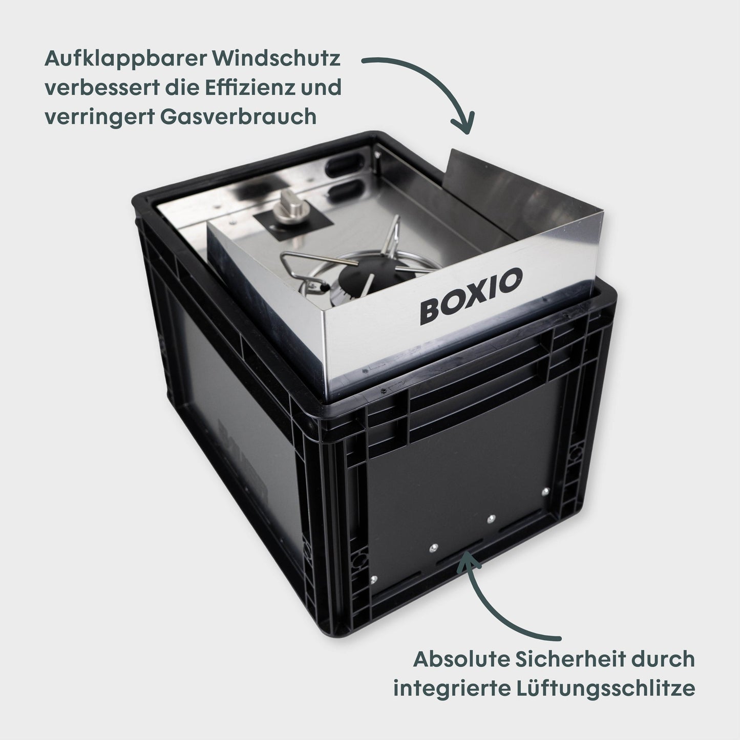 BOXIO COOK – Camping Gaskocher in der Eurobox