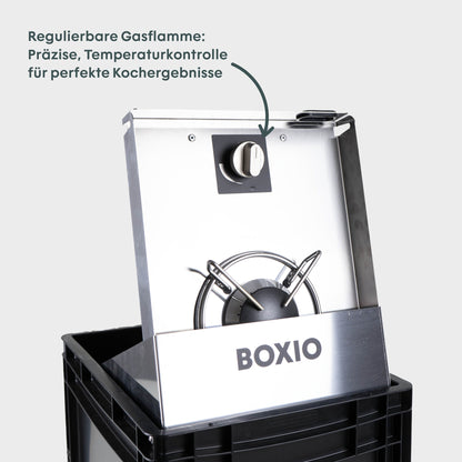 BOXIO COOK – Camping Gaskocher in der Eurobox