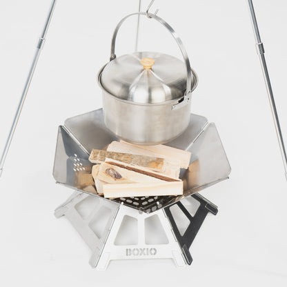 BOXIO FIRE BUNDLE – Feuerschale mit Grill in Eurobox