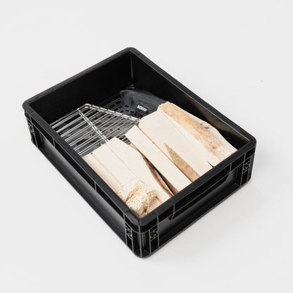 BOXIO FIRE BUNDLE – Feuerschale mit Grill in Eurobox