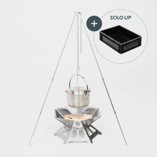 BOXIO FIRE BUNDLE – Feuerschale mit Grill in Eurobox