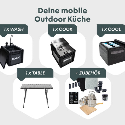 BOXIO KITCHEN PLUS – Mobile Outdoorküche mit Stehhöhe