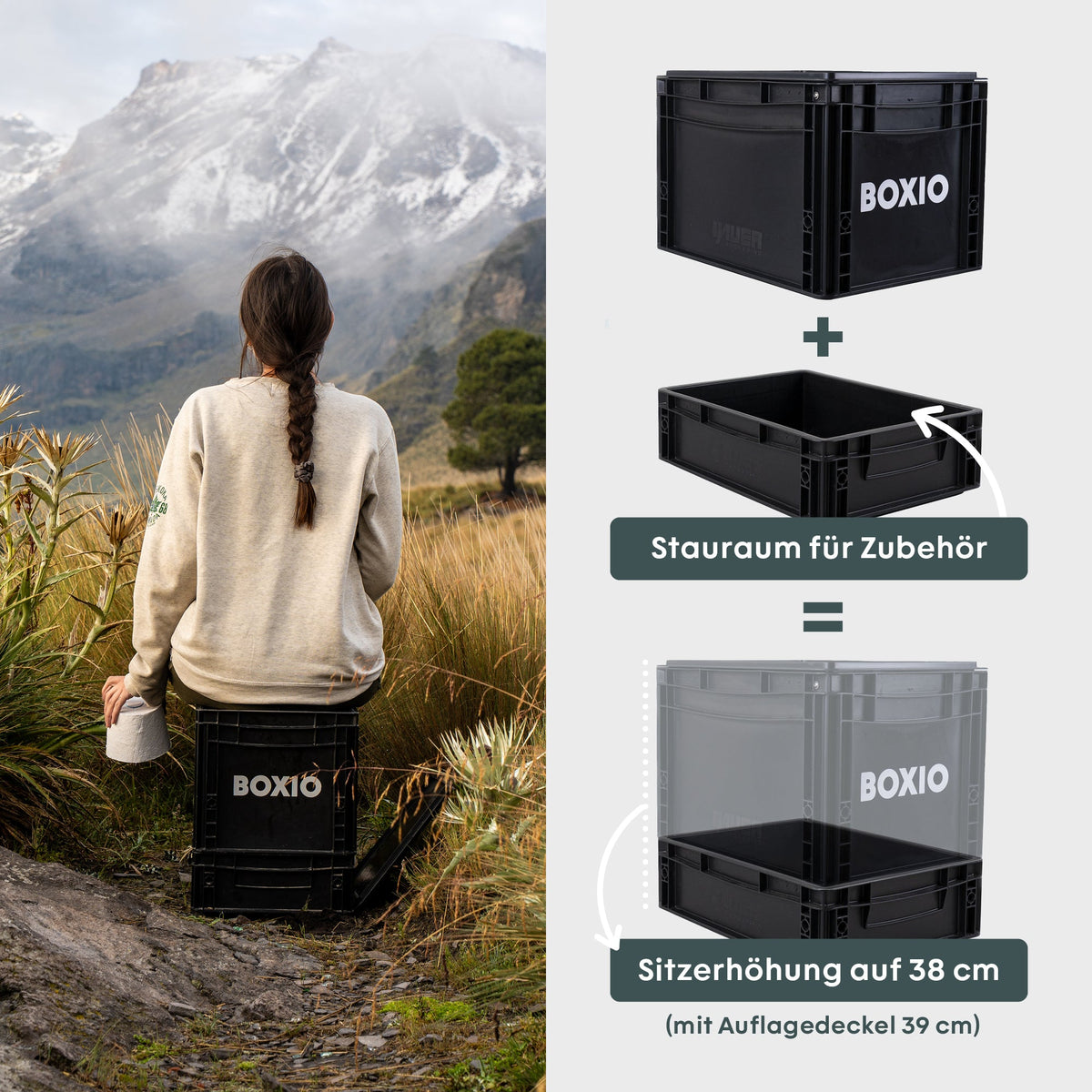 BOXIO SANITARY PLUS – Mobiles Badezimmer mit Zelt