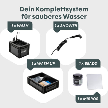 BOXIO WASH MAX+ – Waschbecken & Wasserfilter-System