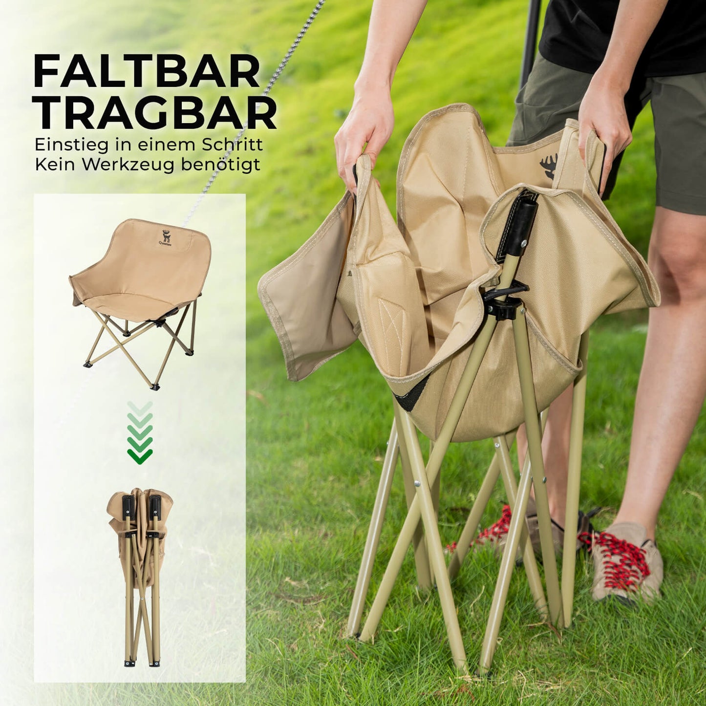 Qunature Campingstuhl faltbar – tragbarer Klappstuhl