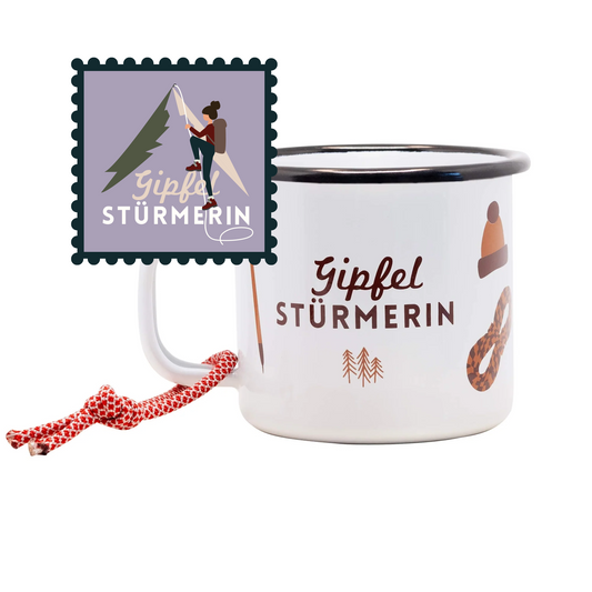 Emaille Tasse Gipfelstürmerin