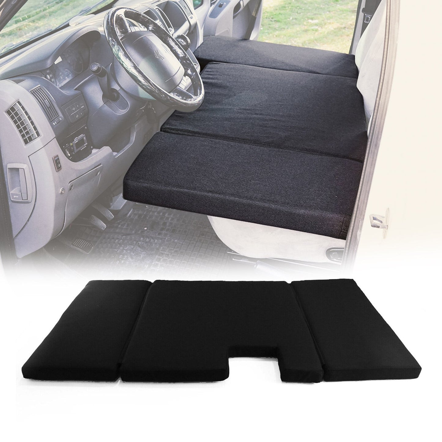 Camper Bett Fahrerhausbett Matratze für VW Crafter 2017-2026 Polyester Schwarz