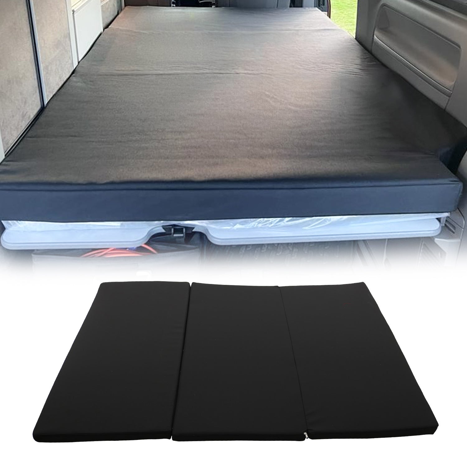 Matratze Schlafmatratze Klappmatratze für Ford Tourneo Custom 2023-2026 Schwarz