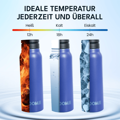 NooMii Edelstahl-Trinkflasche 800 ml – mit Magnetdeckel & Handyhalter